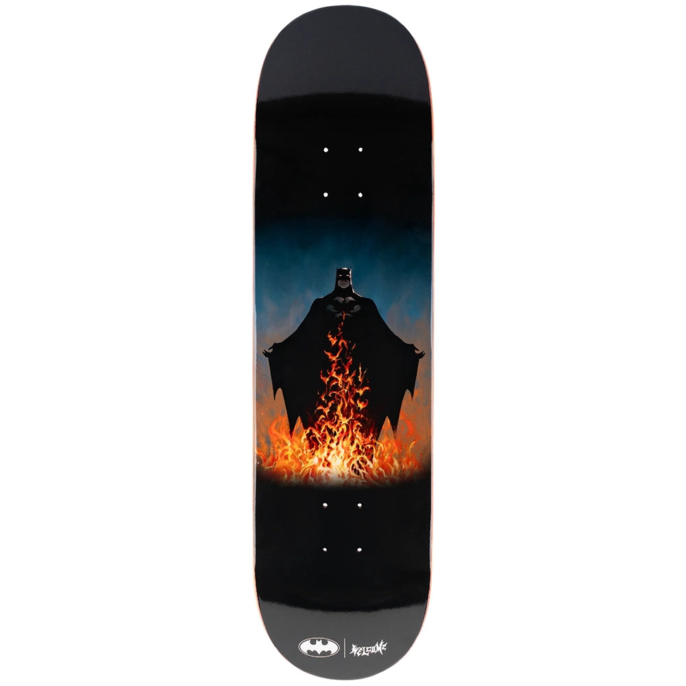 Welcome X Batman Bat Flames Skateboard Deck 8.5