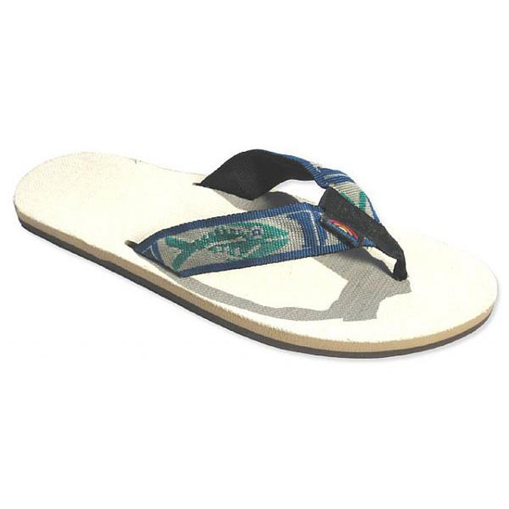 Rainbow Single Layer Hemp with Nylon Strap Mens Flip Flops