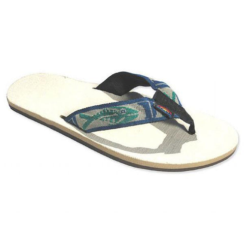 Rainbow Single Layer Hemp with Nylon Strap Mens Flip Flops
